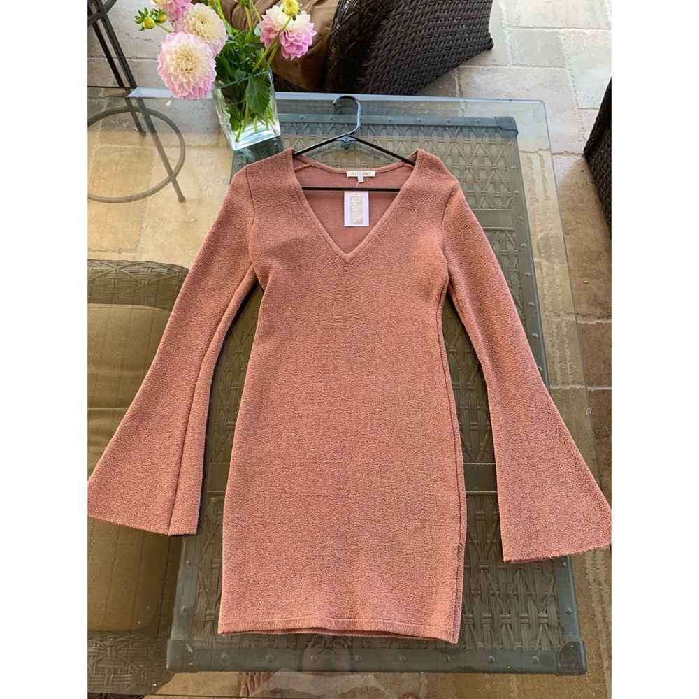 Ronny Kobo Intermix Bell Sleeve Mini Dress
